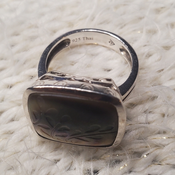Vintage Silpada Sterling 925 Silver Fern Leaf Lip Shell Ring Sizes 8 - Picture 13 of 13
